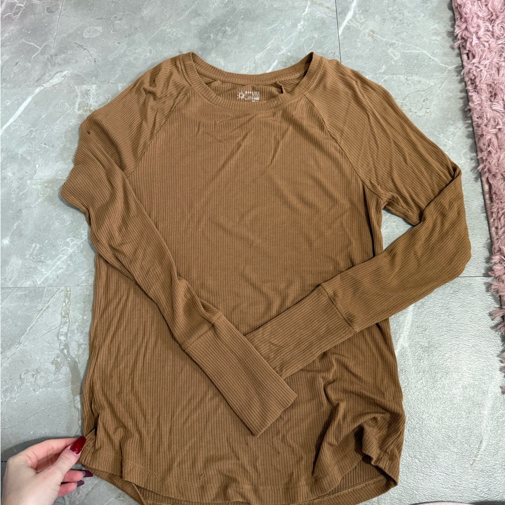 Brown Long Sleeve Women's Top